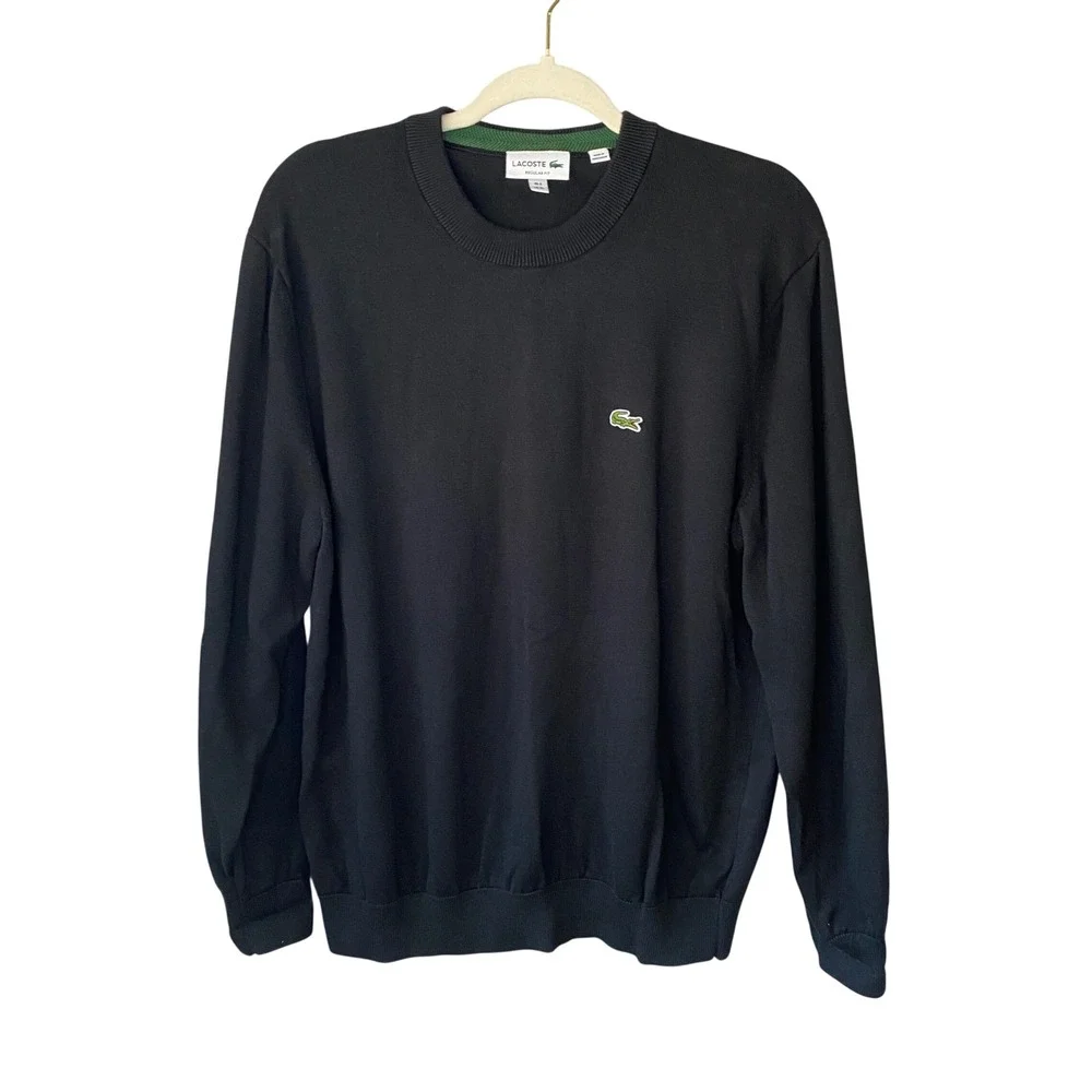 Lacoste Mens Regular Fit Crewneck Sweater Black XL AH2987-51 FR 6